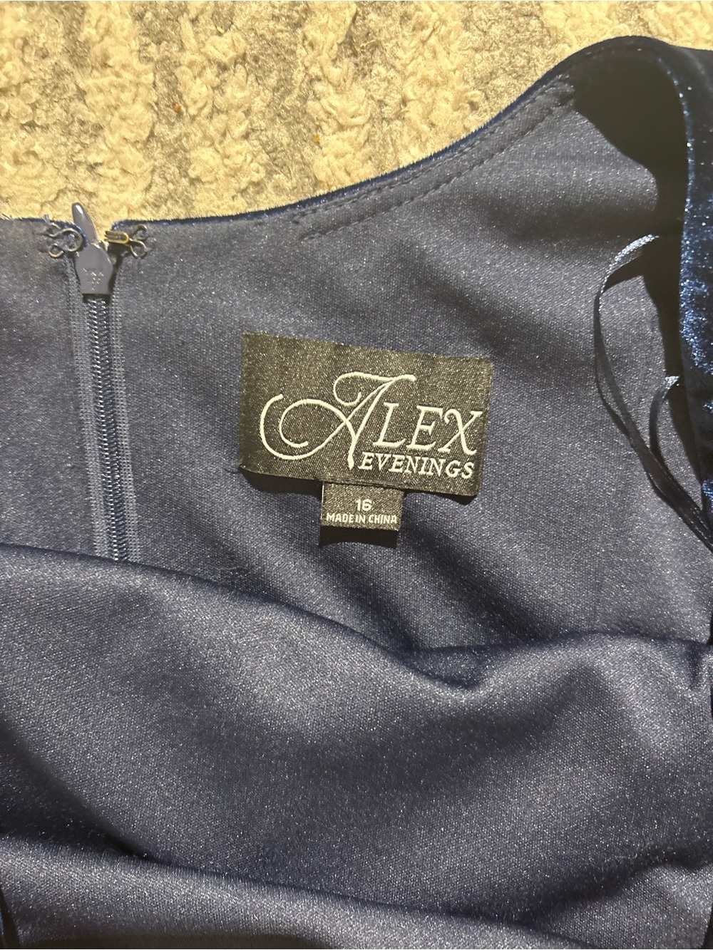 Alex evening blue velvet jewel wrap style dress size 16 - Picture 5 of 6